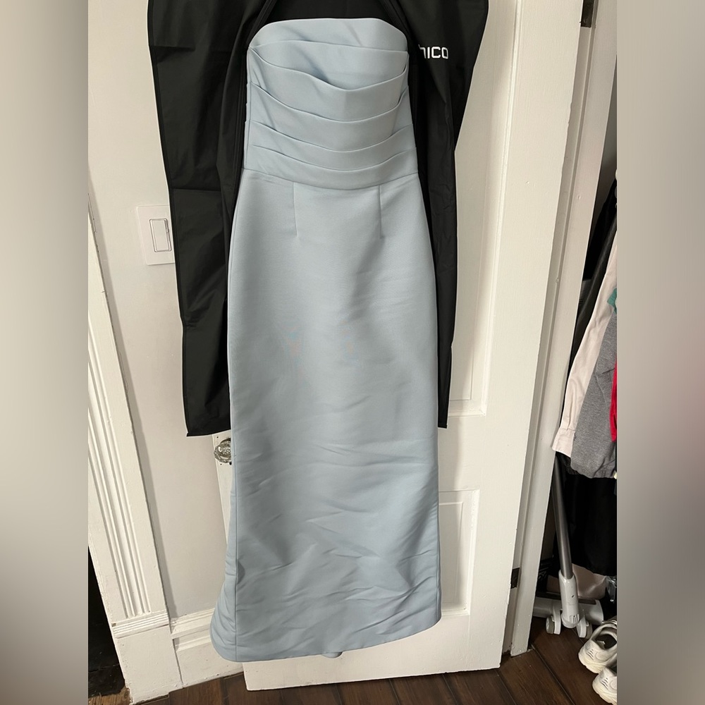 Amsale Sonia Ice Blue Bridesmaid Dress